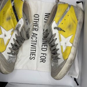 Golden Goose Yellow and Gray High-Tops limited edition 36/376
